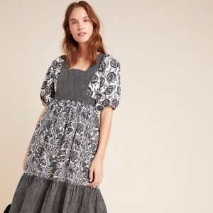 NWT Adrienne Flounced Midi Dress